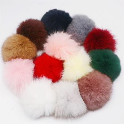 China Natural Fox Fur Pompoms Balls Flutty Mink Fur Pompoms 9cm Soft Garment Pompom Decoration 90mm Real For DIY Carft Handmade Key Chain for sale