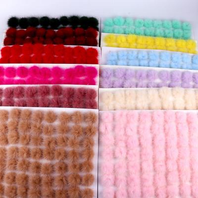 China Soft Hand Feeling / Eco-Friendly Fluffy Animal Fur Pom Poms 100pcs 25mm Real Mink Pom Pom Balls Diy Pompom Decoration Multicolor For Garment Shoes Craft Supplies for sale