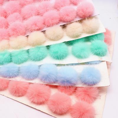 China 50pcs 40mm Eco-friendly Soft Hand Feeling/Natural Pompom Pompoms Real Mink Pom Pom Fur Ball 4cm DIY For Jewelry Making Crafts Supply Garment Accessories for sale