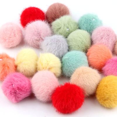 China Garment 35mm Plush Pom Pom Balls Faux Mink Fur Ball Faux Fur Pompom Balls Faux Rabbit Hair Accessories Diy Craft Material Supplies for sale