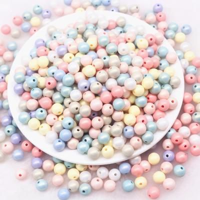 China Jewelry Preparing 8mm ABS Acrylic Imitation Pearl Bead Macaron Diy Loose Spacer Bead Beads For Jewelry Making Handmade Accessories for sale