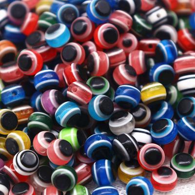 China Jewelry Making Jewelry 10g Round Evil Eye Acrylic Beads Beads With One Loose Hole Diy Spacer Bead For Accessories Craft Handmade Decor for sale