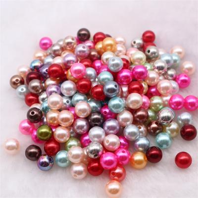 China Diy Jewelry Beads 3/4/5/6/8/10mm Colorful Bead ABS Round Bead With Hole Mix Color Acrylic Beads Beads DIY Perls For Jewelry Making for sale