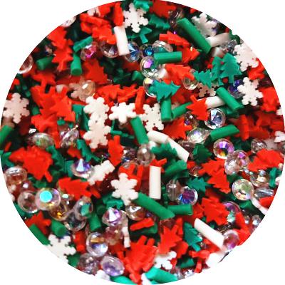 China Handmade DIY Clay Epoxy Mixed Polymer Slices Christmas Decoration Resin Filler Glitter Soft For Crystal Mud Slime Fill DIY Material for sale