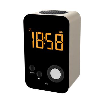 China Wireless Bluetooth Speaker Alarm Clock Digital LED Display DY38 Speaker Support FM Radio/AUX-in/TF Card Stereo Mirror for sale