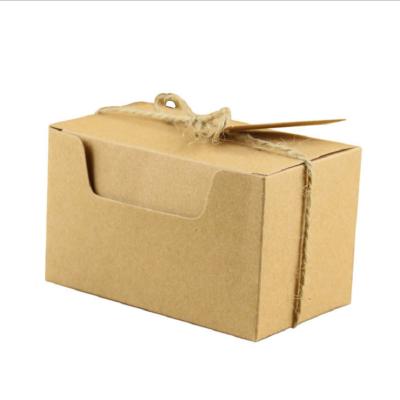 China Fashionable New Custom Kraft Paper Materials Recycled Paper Cardboard Gift Box With Rope for sale