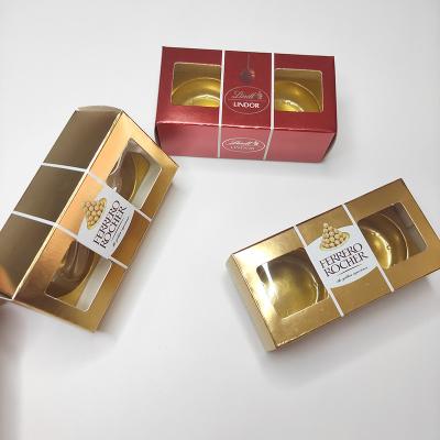 China Recycled Materials Gold Chocolate Packaging Boxes Baby Gift Wedding Favors Paper Box For Baby Shower Party for sale