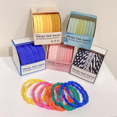 China Fashion Girls Color Hair Ring Candy Color Hair Rubber Bands Durable Cute High Elastic Twist Hair Accessories For Kids for sale