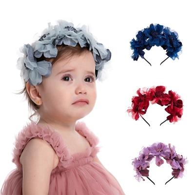 China Fashion simulation color flower children hair bands travel seaside vacation baby hair clips accessories for sale