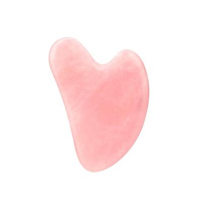 China Finger-shaped Powder Crystal Heart-Shaped Gua Sha Crystal Gua Sha Facial Massager Pink Fashionable Crystal Gua Sha Set Facial for sale