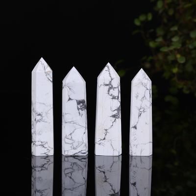 China The Original Crystal Column White Turquoise Crystal Stone Furnishings Natural Hexagonal Column Edge From Europe Healing Stone for sale