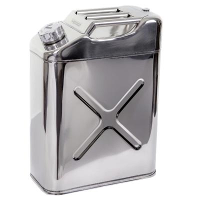 China Portable Hot Sale 20l Stainless Steel Jerry Can 5 Gallon 20liter Fuel Oil Gasoline Can for sale