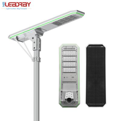 China Outdoor Dimmable Roadway Timer Control Lighting 100W Battery Power Panel Lights System Integrated All In One Led Solar Street Light for sale