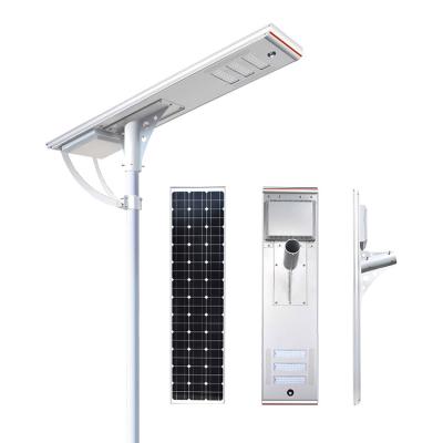 China Roadway Outdoor 50w 80w 100w 120w Integrated All In One IP65 Motion Sensor Led Solar Street Light With Lithium Battery Pole for sale