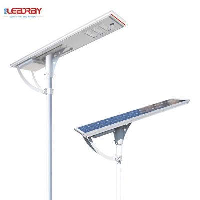 China Shenzhen 100 Battery 120w Power Roadway Lights Outdoor Dimmable Remote Control System Integrated All In One Led Solar Street Light for sale