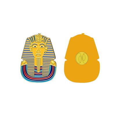 China King Tut Egypt Decoration Print Home Custom Egyptian Gold Pin Scarf Craft Women Jewelry Metal Gift Global Custom Hard Enamel Soft Part for sale