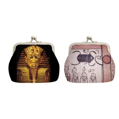 China Fashion Coin Purse King Tut Egypt Egyptian Customized Wallet Women Lock Pocket Cute Portable Toiletries Money Pouch Cosmetic Storage Bag for sale