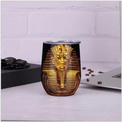 China King Tut Tumblers Custom Stainless Steel Lid Egg Straight Shape Eggs Insulated Portable Travel Mug Egypt Thermal Cup Viable Egyptian Insulated for sale