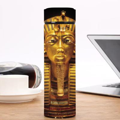 China Thermo Sustainable Bottle Egypt Egyptian King Tut Double Wall Vacuum Stainless Steel Metal Water Bottle Portable Flask Insulated Outdoor for sale