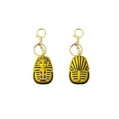 China High Quality Jewelry Souvenir Full Key Chain 3D Egypt King Tut Custom Sublimation Metal Zinc Alloy Glass Egyptian Hot Selling Trendy for sale