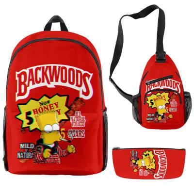 China 2021 Wholesale CIA Hot Selling Fashion Three Pcs Set Canvas Young Girls Teenage Child Pop Kids Backpack School Bags for sale