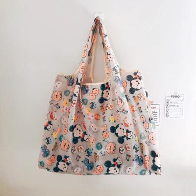 China Custom Cartoon Cute Girl Large Capacity Folding Leisure Travel Shoulder Bag Environmental Waterproof Tote Bag for sale