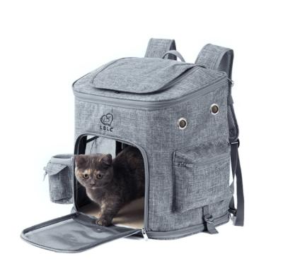 China Extended Outdoor Portable Cat Bag Cat Backpack INS Oxford Cloth Pet Cat Backpack Breathable Foldable Bag for sale