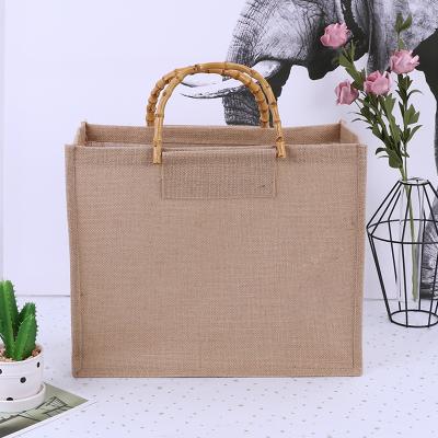 China Handled ALL PASS DROP SHIP IN RUNNING BAMBOO Handle Jute Shopping Bags for sale