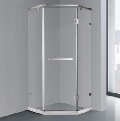 China Modern Light Luxury Diamond Simple Black Matte Silver Integral Flush Shower Room With Movable Glass Door for sale