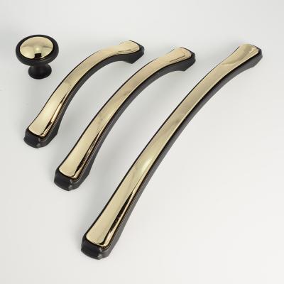 China Simple Modern Design K Golden 160mm Black Modern Simple Hot Sale Furniture Handles And Knobs Combination With Backplate for sale