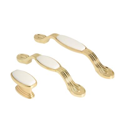 China EUROPEAN BAOCHUN Modern Gold Kids Pulls Bedroom Cabinet Kitchen Furniture Knobs Modem Door Handle Ceramic Handles for sale