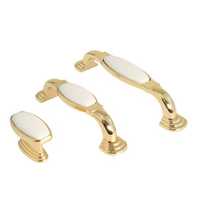 China EUROPEAN Wenzhou hardware gold kids bedroom sideboard handle, ceramic furniture handles and knobs for sale