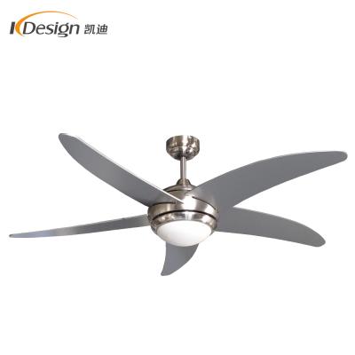 China Decorative Ceiling Fan 52 Inch Large Size Silver Ceiling Fan Lamp Cooling AC Motor Decorative Ceiling Mounted Fans With Lights for sale