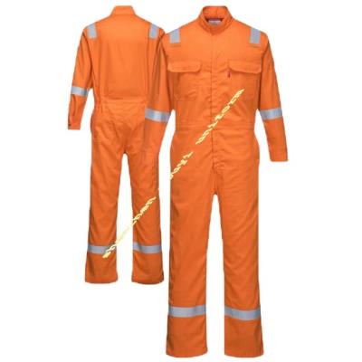 China Flame Retardant and Anti Static Coverall Flame Retardant Protective Coverall FR Coveralls Per se with Reflective Tape for sale