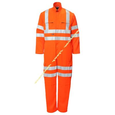 China Flame Retardant Cotton Coverall High Visibility High Reflective Workwear for sale