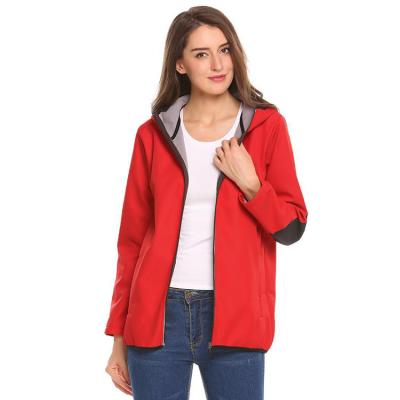 China Soft Red Waterproof Soft Jacket Raincoats For Women for sale