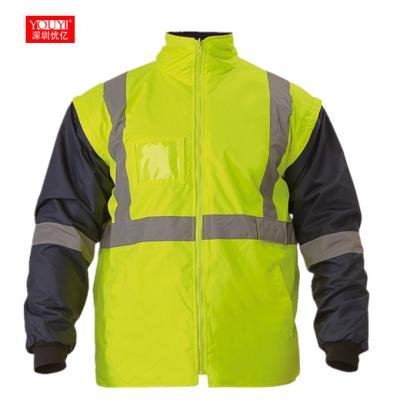 China Style A and Style B 3m Day/Night Reflective Force 5 Hi In 1 Jacket Reversible Working Vest For Construction Workwear Uniform for sale