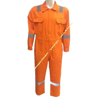 China Orange Breathable 100% Cotton Color Vis Reflective Oil Industrial Worker Wear Coveralls Safety Operation Uniform Clothing Orange Hi for sale