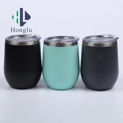 China Viable Custom Print 12 Oz Cup Powder Coated Stainless Steel Wine Tumbler for sale