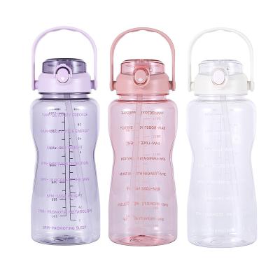 China Flip Top Motivational Water Bottle Leak Proof Viable, Fitness Gym Water Jug Say Away 1 Gallon Lipstick Water Bottle for sale