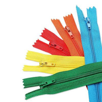 China Other High Quality Colorful Narrow Chain Long Band Zipper Open Ended Nylon Garment Zipper For Clothing for sale