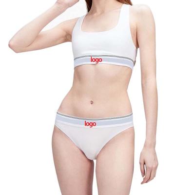 China Breathable Women Seamless Bra Set Sexy Thong Low Waist Panties Wire Free Bra Bralette Lingerie Brassiere Cotton Female Underwear Set for sale