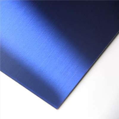 China Blue Mirror Color Inox Industry AISI Stainless Steel Sheet Mirror HL Coated Stainless Steel Sheet 304 430 for sale