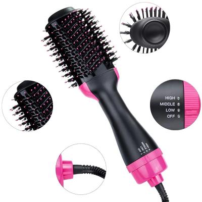 China Multifunctional household promotion hot air hair dryer brush rose hair dryer one step ions hot and cold air wind blowdryer brush with comb for sale