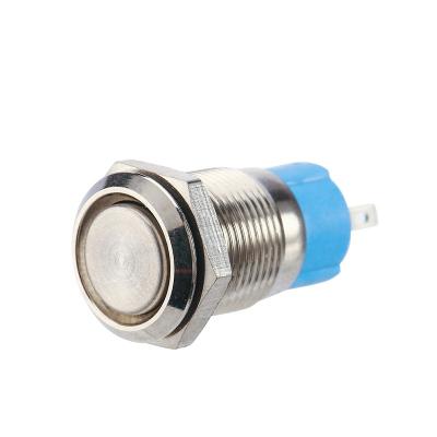 China Brass Stainless//Alu Chinakel 12mm Without Led Flat Head Metal Momentary Miniature Push Button On Switches for sale