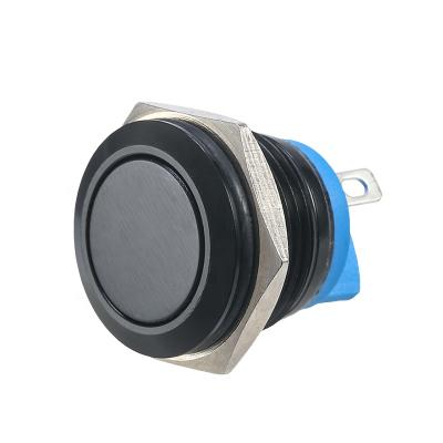 China Chinakel 16mm Black Brass/Stainless Steel Metal Push Button Switch Water Resistant for sale