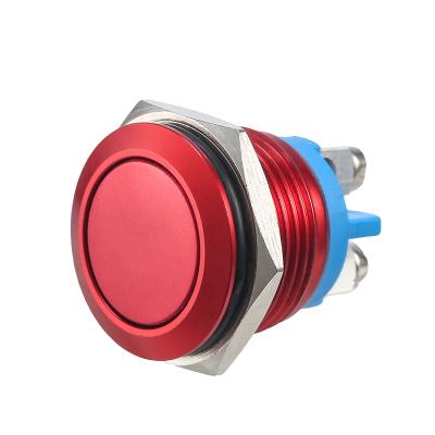 China Chinakel Stainless Steel Brass/Metal Red Push Button Switch 16mm Without LED Water Resistant for sale