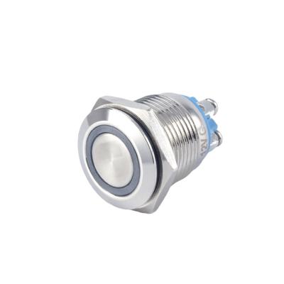 China Chinakel 16mm Stainless Steel Metal Push Button Switch With Circle LED Water Resistant for sale