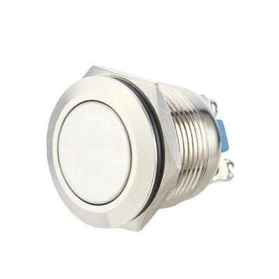 China LED 19mm Flat Headless Electronic Control System Metal Waterproof Push Button Switch Chinakel for sale