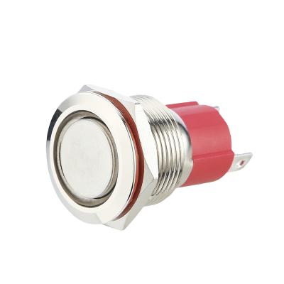 China Control System Metal Electronic Push Button Switch Without LED 19mm Flat Key Momentary Water Resistant Chinakel for sale